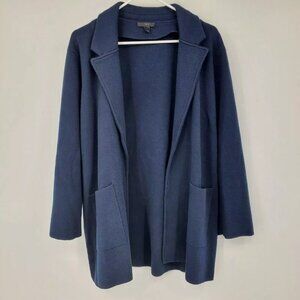 J. Crew Sophie Women's Open Front Relaxed Fit Navy Blue Sweater